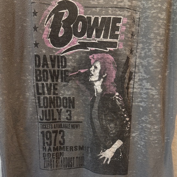 David Bowie Fifth Sun Burnout Graphic Tee | 1973 Hammersmith Odeon Vintage Style - Picture 4 of 9